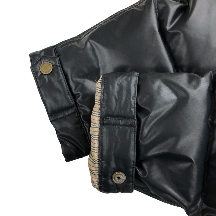 美品◆バーバリー ブラックレーベル ダウンジャケット BMP70-534-09 ノバチェック ブラック サイズL メンズ BURBERRY BLACK LABEL 【AFA2】