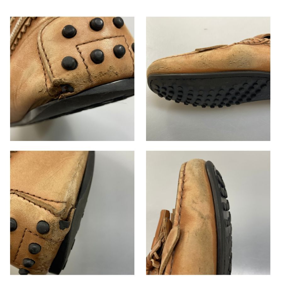 トッズ ドライビングシューズ タッセル メンズ ブラウン サイズ5.5 TOD‘S 約24.5cm【AFC29】