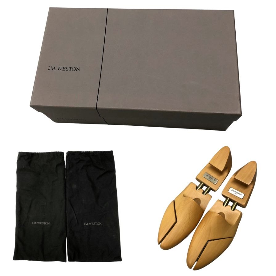 ジェイエムウエストン レザーシューズ セミブローグ パンチドキャップトゥ 310 ブラック サイズ9.5 J.M.WESTON ビジネスシューズ 約28.0cm【LA】【中古】