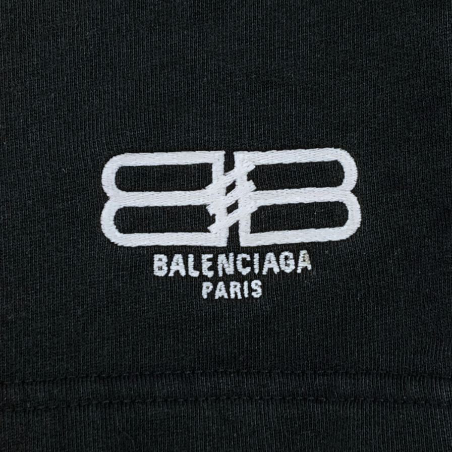 バレンシアガ 24SS ハーフパンツ スウェット ダメージ加工 ブラック ユニセックス サイズXXS 676137 BALENCIAGA 【AFB32】