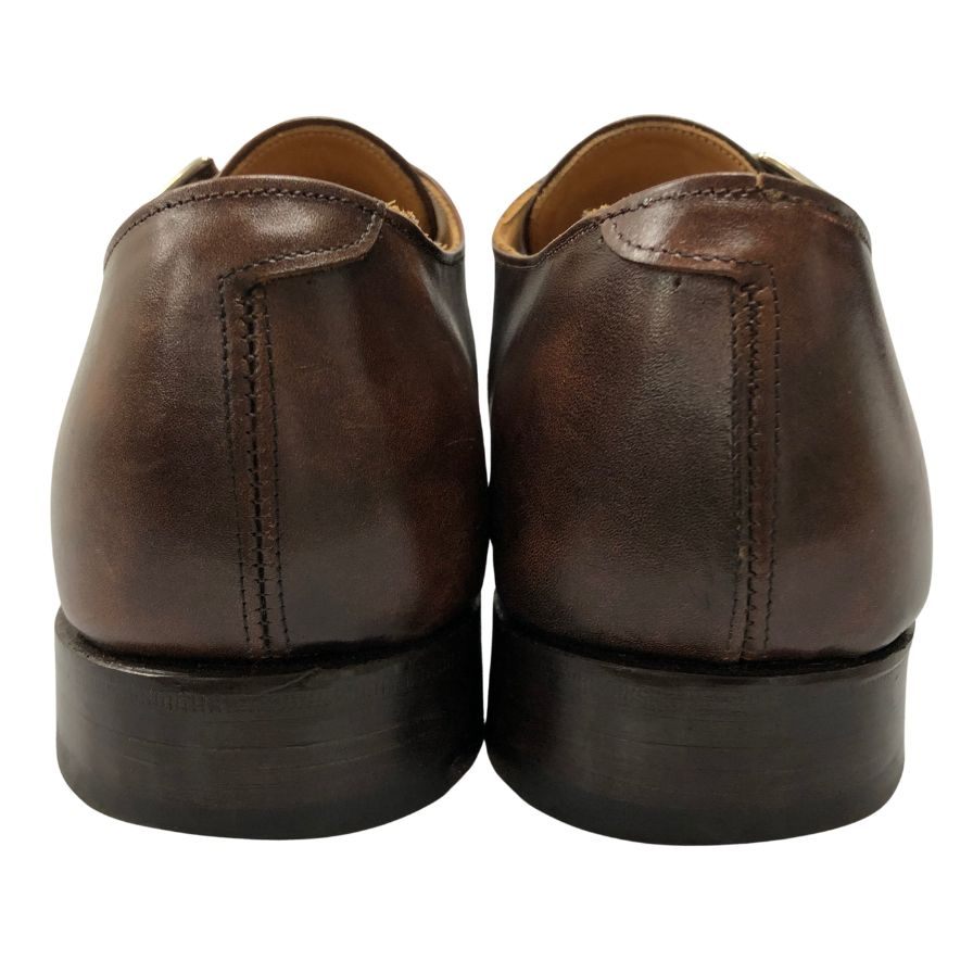 トリッカーズ レザーシューズ LEWISTON シングルモンク ミュージアムレザー ブラウン メンズ サイズ7.5 TRICKERS ビジネスシューズ 約26.5cm【LA】【中古】