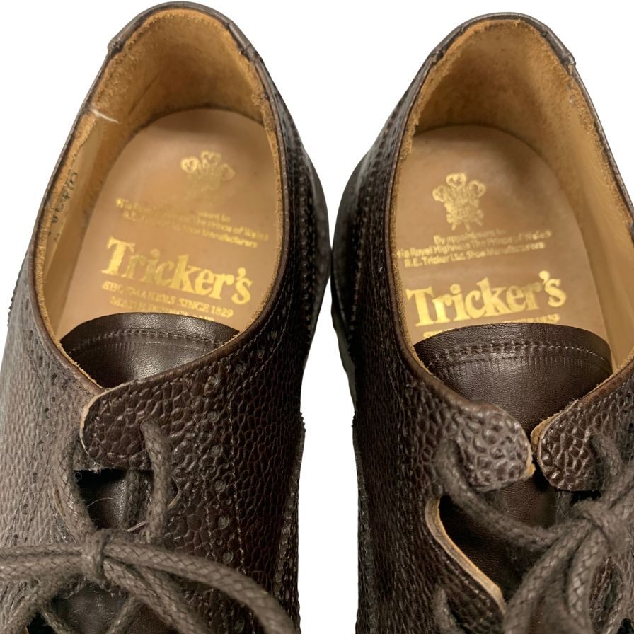 トリッカーズ レザーシューズ M6399 ギリーブローグ ブラウン グレインレザー カーフ コンビ メンズ サイズ9 Tricker's Gillie Brogues ビジネスシューズ 約27.5cm【LA】【中古】