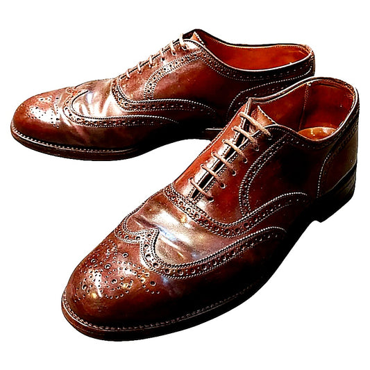 中古◆オールデン レザーシューズ 974 ショートウィングチップ サイズ8.5 メンズ バーガンディ ALDEN ビジネスシューズ 約26.5cm【LA】【中古】