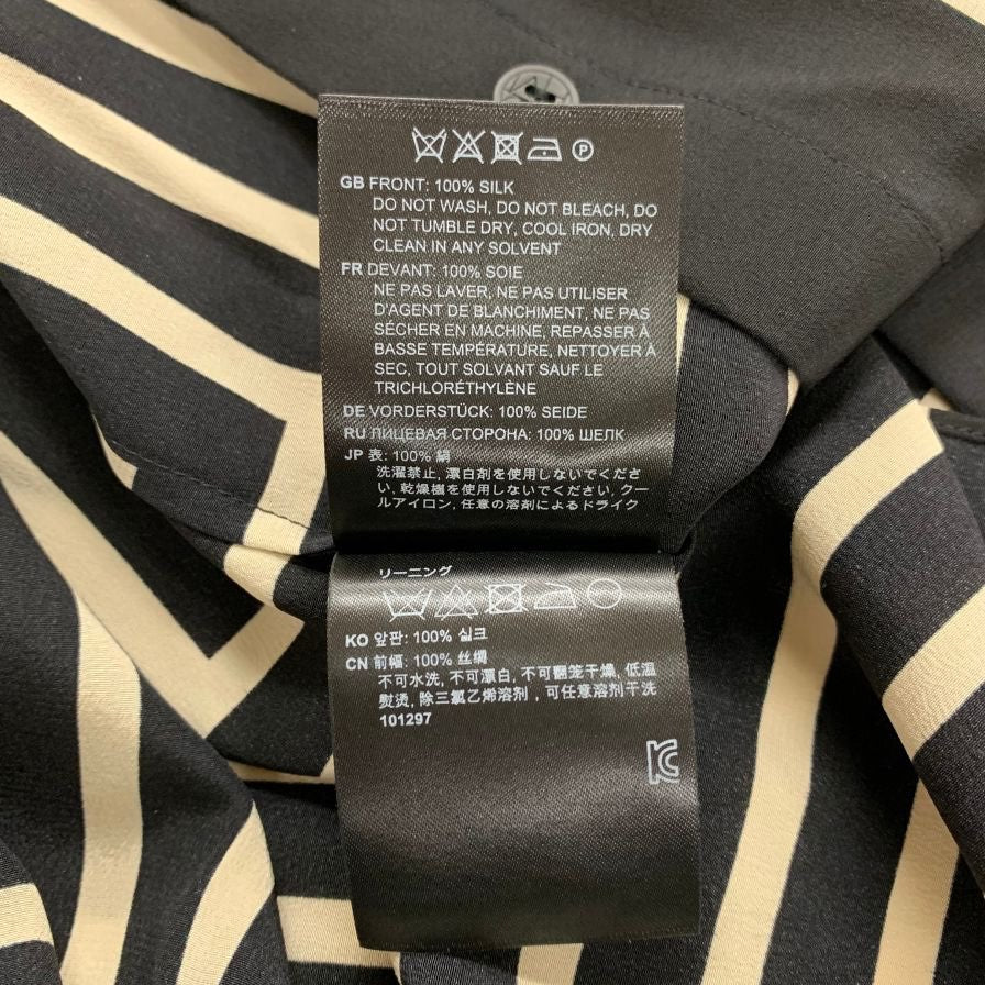 美品◆トーテム シャツ ロングスリーブ 総柄 シルク レディース サイズ40 TOTEME 【AFB43】