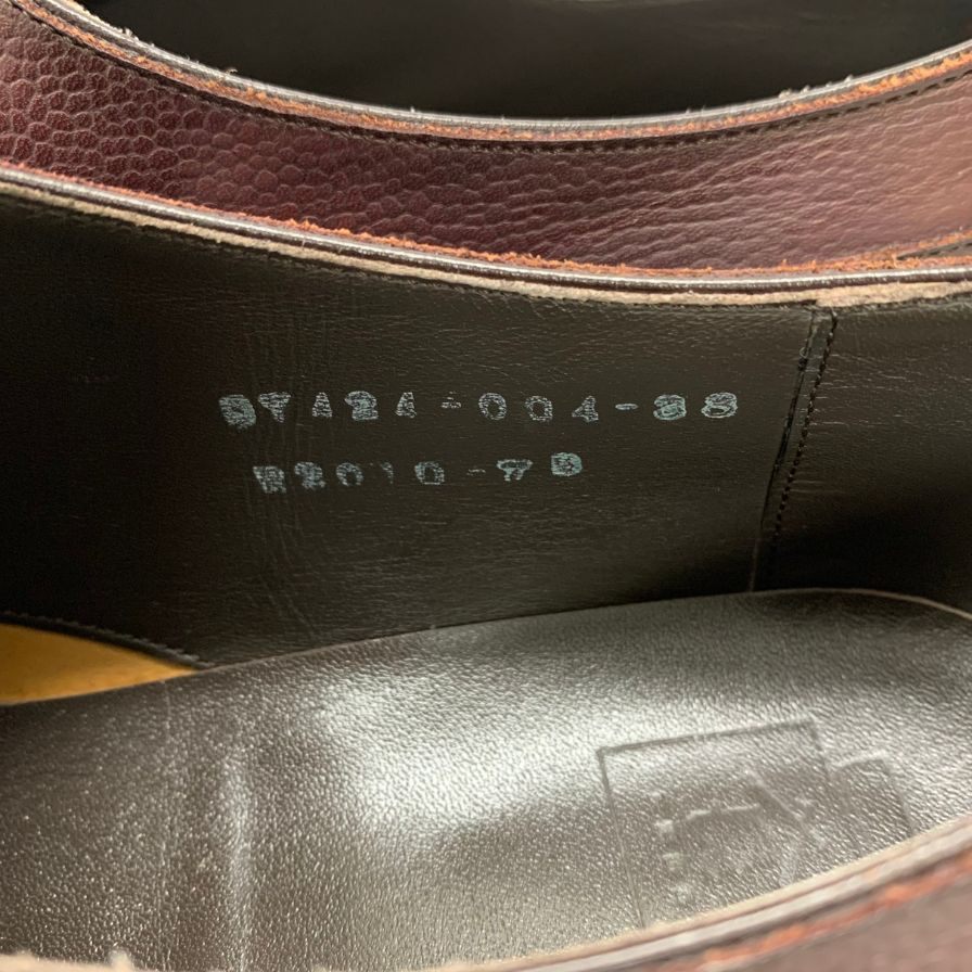 美品◆三陽山長 レザーシューズ ダブルモンク グレインレザー 97424 バーガンディ メンズ サイズ7【AFC5】