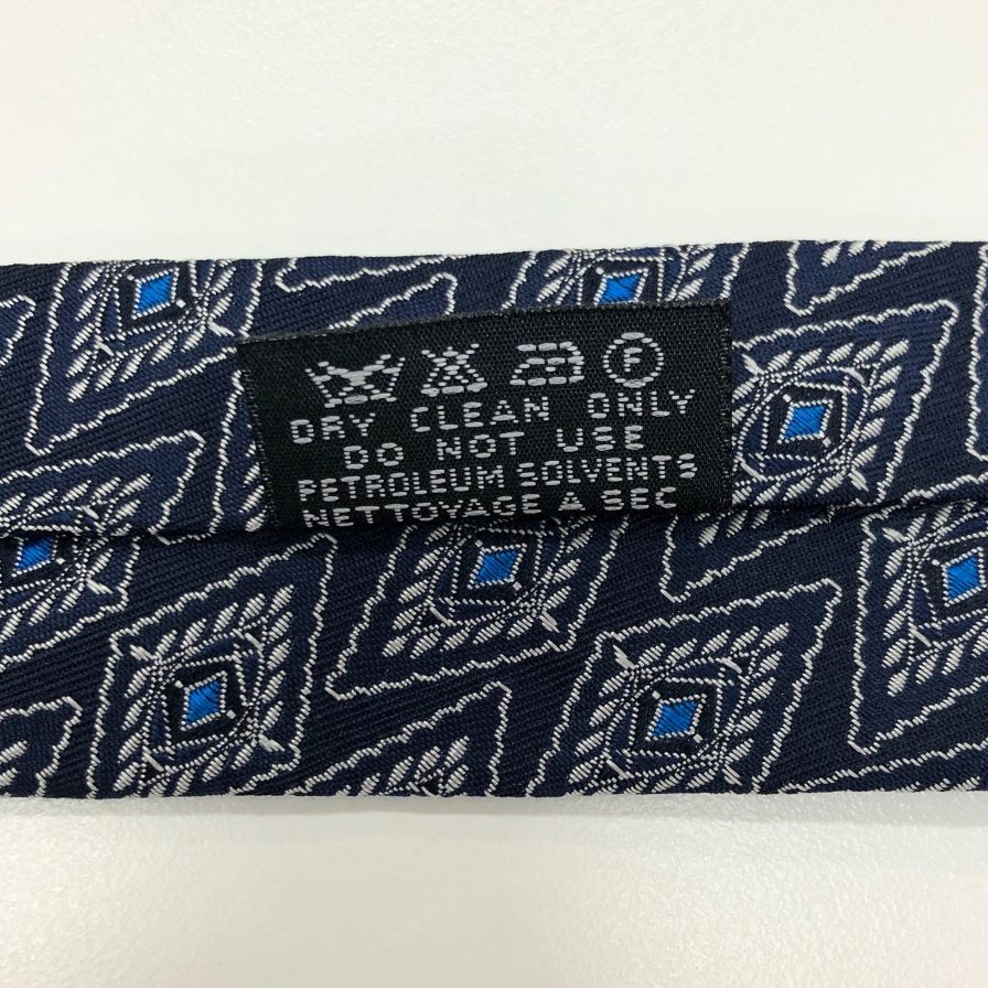 シャネル ジュエリー柄 ネクタイ ネイビー メンズ 総柄 イタリア製 CHANEL【AFI6】