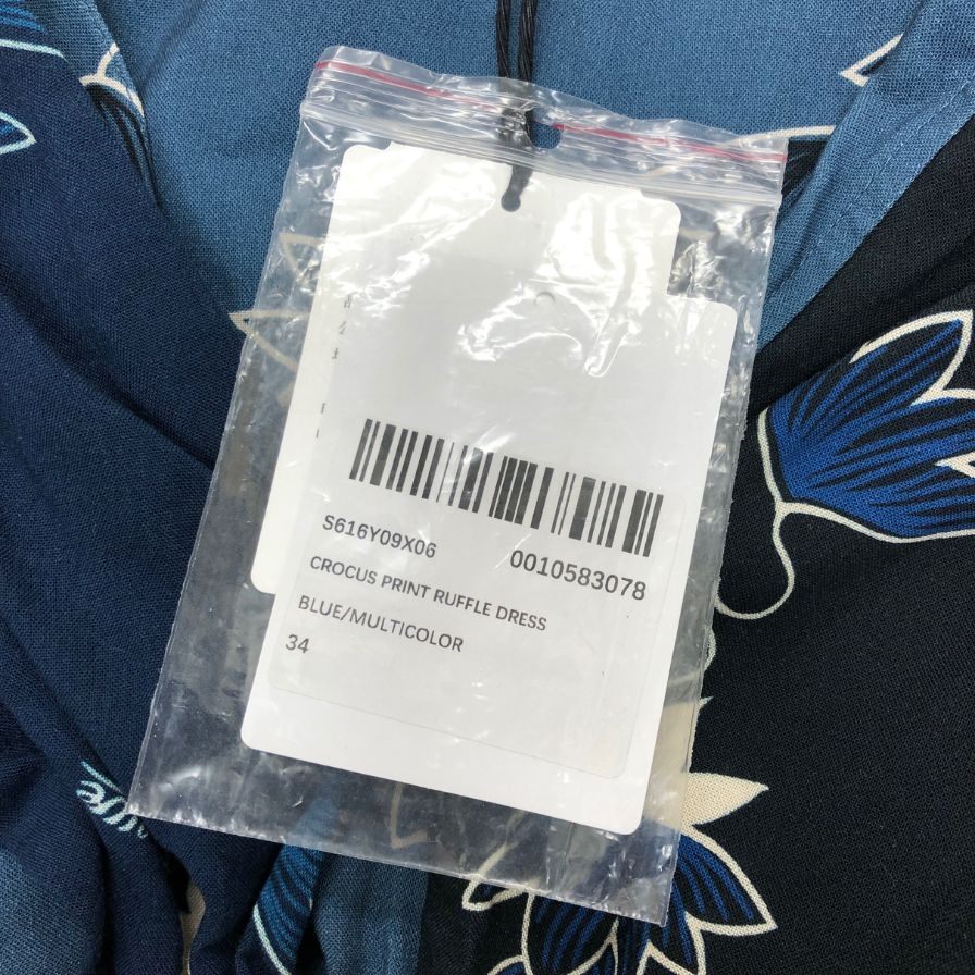 極美品◆ロエベ×パウラズイビザ 半袖ワンピース 総柄 ネイビー レディース サイズ34 LOEWE×Paulas Ibiza 【AFB5】