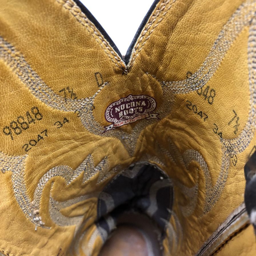 ノコナ ブーツ ウエスタンブーツ パイソン&レザーコンビ メンズ サイズ7.5 ブラウン&ブラック NOCONA BOOTS 約26.5cm【AFC31】
