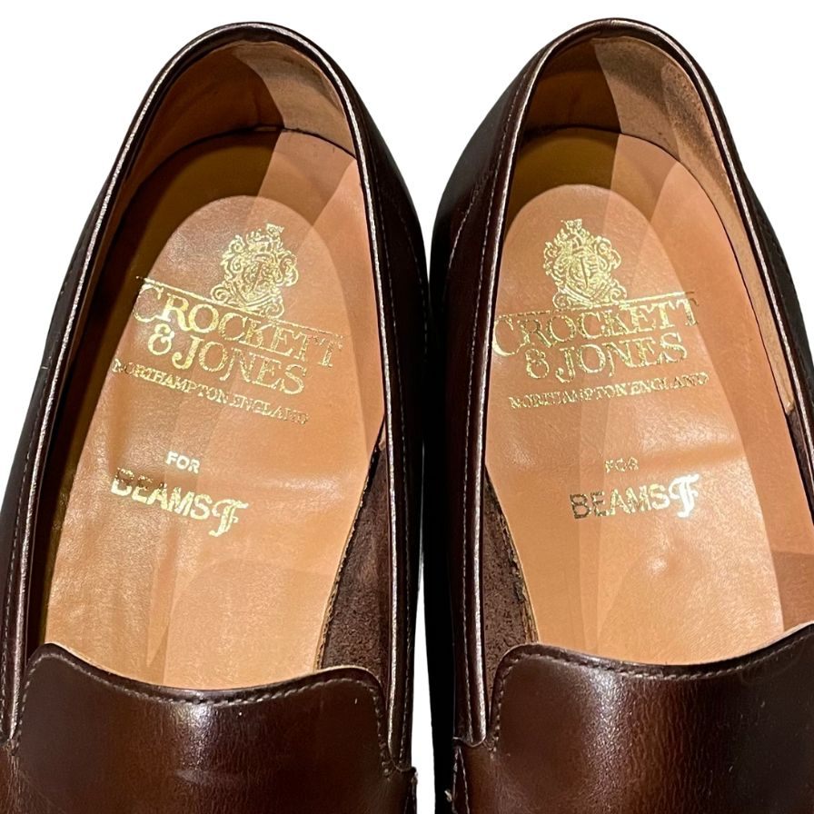 クロケット&ジョーンズ レザーシューズ ギャビン ローファー アンラインド ブラウン サイズUK8.5E CROCKETT&JONES ローファー 約27.0cm【LA】【中古】