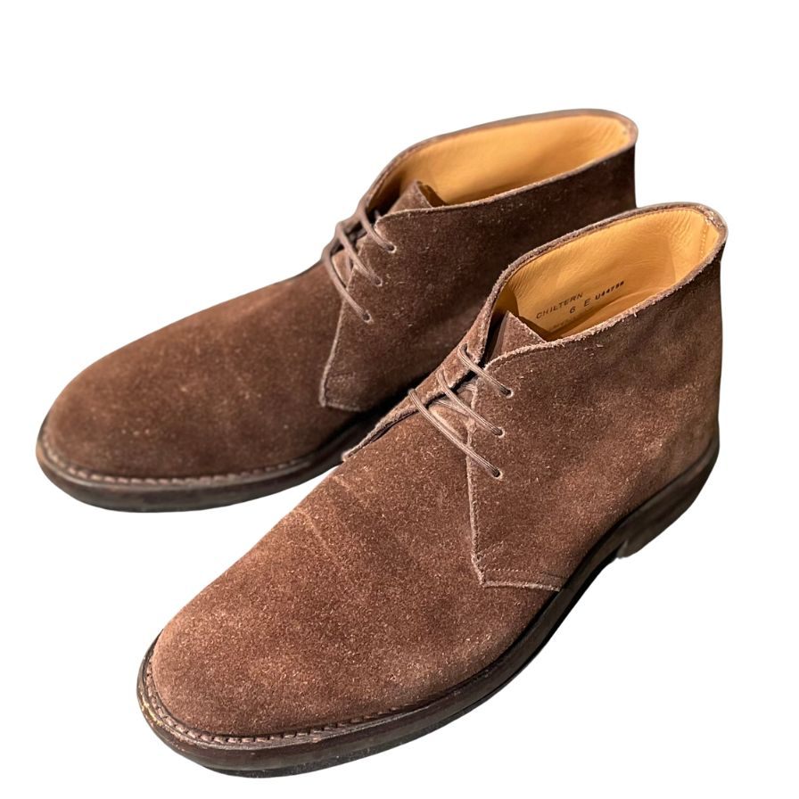 クロケット&ジョーンズ レザーシューズ チルターン チャッカブーツ スエード ブラウン メンズ サイズUK6E CROCKETT&JONES 約24.0cm【LA】【中古】