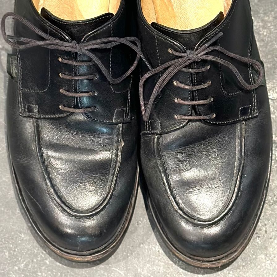 パラブーツ レザーシューズ シャンボード Uチップ ノワール ブラック サイズUK6.5 Paraboot ビジネスシューズ 約25.0cm【LA】【中古】