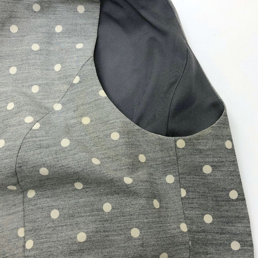 美品◆フォクシー ニューヨーク ワンピース ドット 水玉 28868 グレー レディース サイズ40 FOXEY NEW YORK 【AFB10】