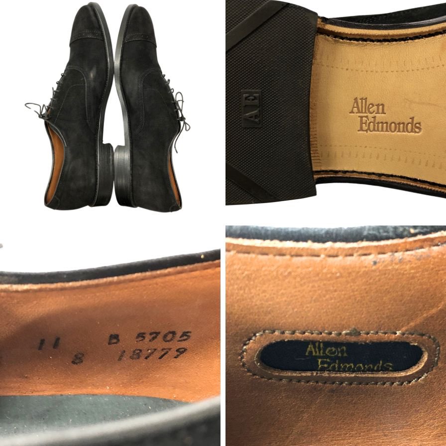アレンエドモンズ レザーシューズ 5705 FIFTH AVENUE スエード サイズ11 ブラック Allen Edmonds 約29.0cm【AFD7】