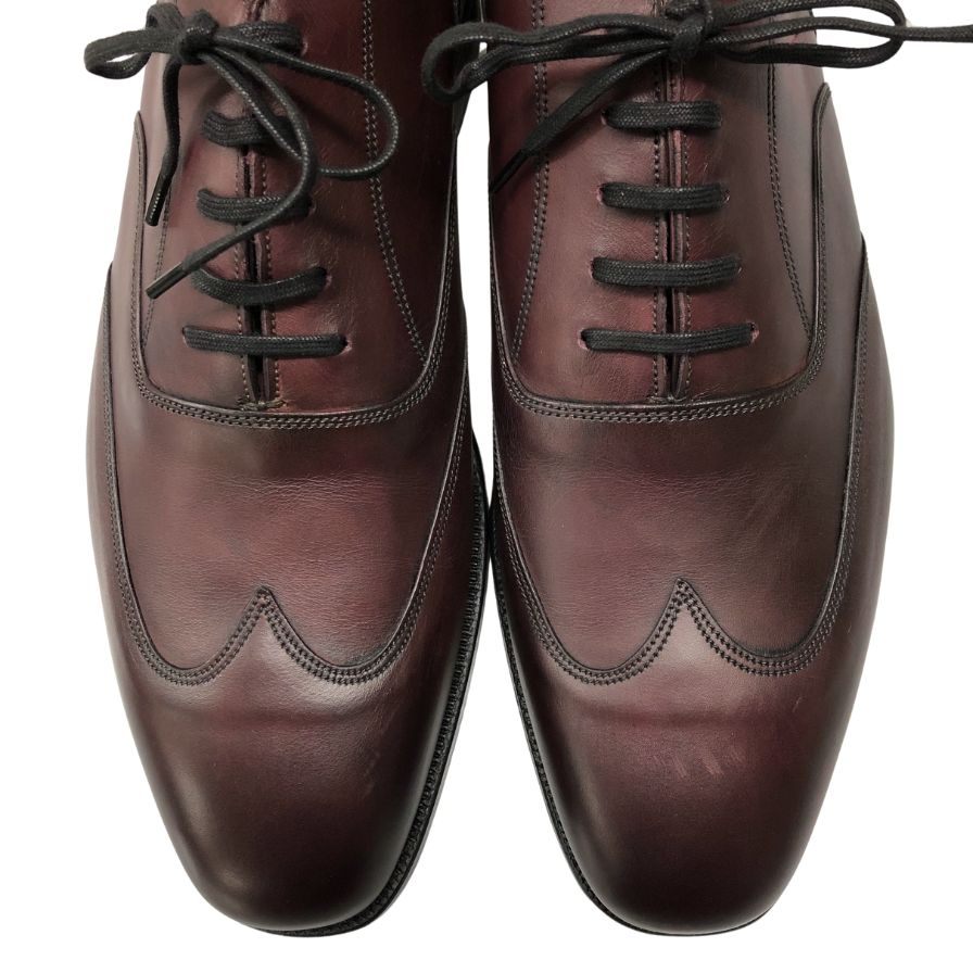 グレンソン レザーシューズ ウイングチップ マスターピース バーガンディ サイズ8.5E メンズ GRENSON ビジネスシューズ 約27.0cm【LA】【中古】