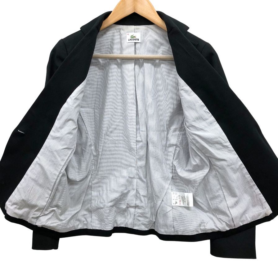 中古◆ラコステ ブレザー レディースサイズ42 ブラック LACOSTE 【AFB50】