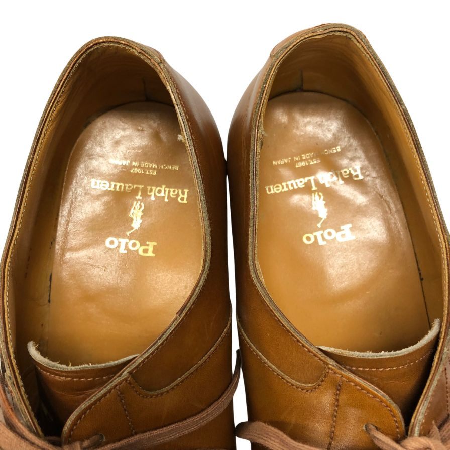 ポロ ラルフローレン レザーシューズ プレーントゥ 2687 日本製 サイズ25cm メンズ ライトブラウン Polo Ralph Lauren 約25.0cm【AFD15】