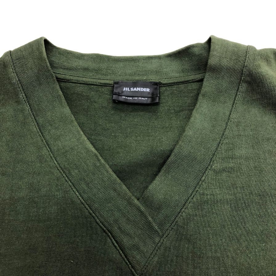 美品◆ジルサンダー Tシャツ Vネック ロングスリーブ サイドベルト メンズ サイズS JIL SANDER 【AFB15】