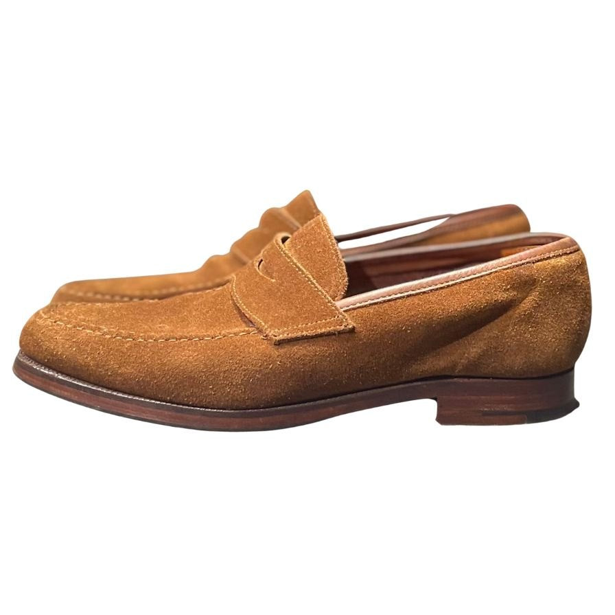 クロケット&ジョーンズ ローファー カムデン ビームスF別注 スエード ダークブラウン メンズサイズUK5.5E CROCKETT&JONES CAMDEN ローファー 約24.0cm【LA】【中古】