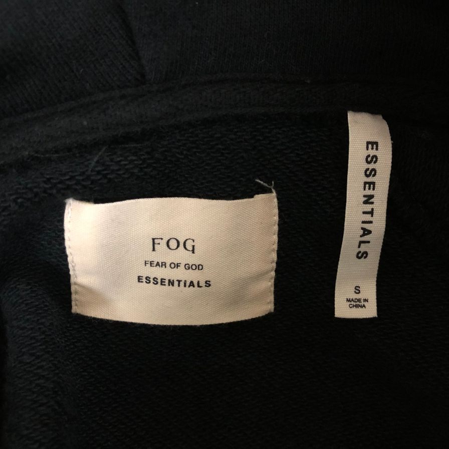 新品同様◆フィアオブゴッド エッセンシャルズ ハーフジップ パーカー メンズ サイズS ブラック Fear of God ESSENTIALS 【AFB23】