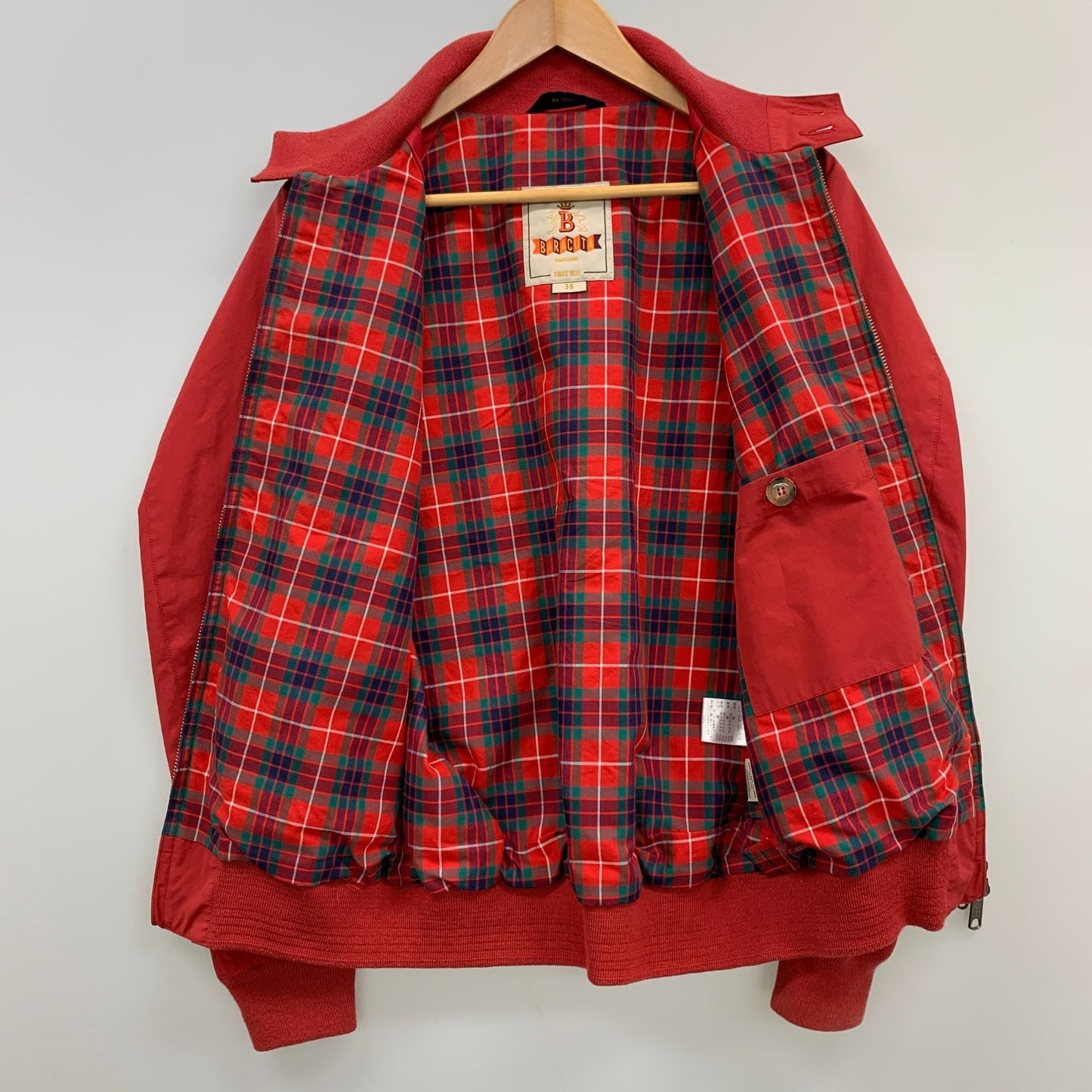 美品◆バラクータ G4 ハリントンジャケット レッド メンズ サイズ36 BARACUTA 【AFB16】