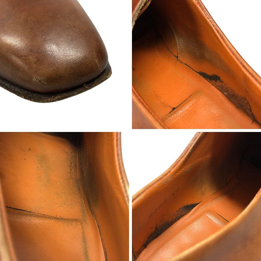 サントーニ レザーシューズ ストレートチップ 6365 ブラウン サイズ7 メンズ Santoni 約26.0cm【AFC43】