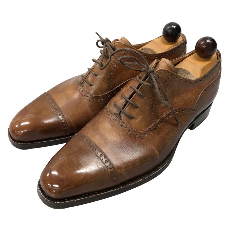 ヴァーシュ クオーターブローグ メンズ コニャックブラウン EU40.5 Vass Shoes ビジネスシューズ 約25.5cm【LA】【中古】