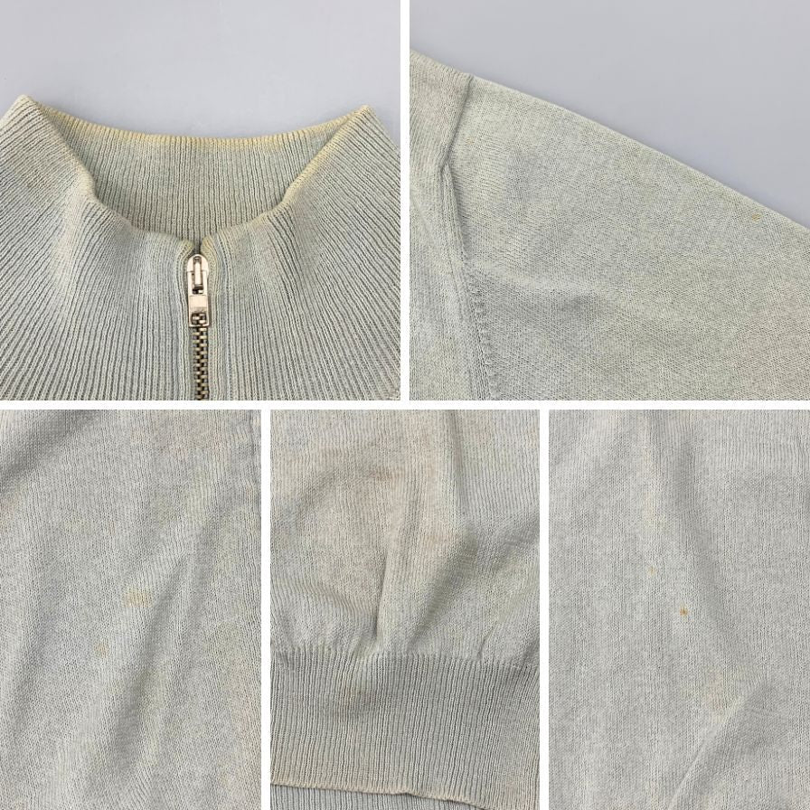 中古◆ザノーネ ニット クルーネック 毛100% メンズ グリーン系 サイズ48 ZANONE 【AFB28】