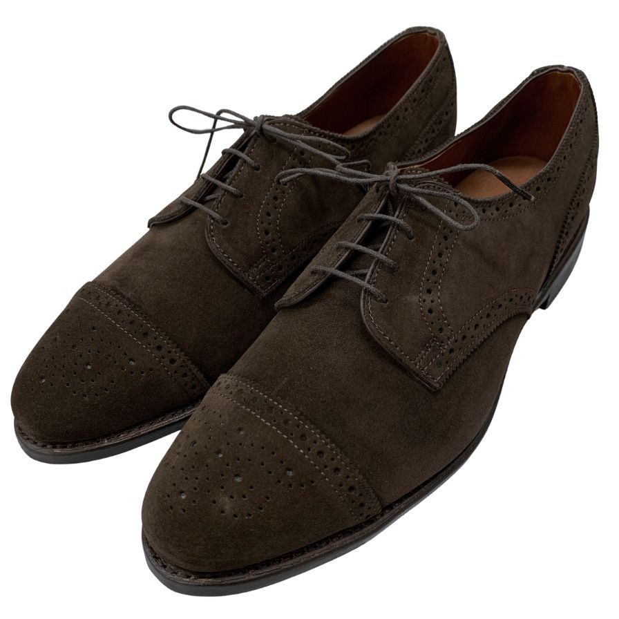 アレンエドモンズ レザーシューズ Sanford 6517 パンチドキャップ スエード ブラウン サイズ11 Allen Edmonds 約29.0cm【AFD14】