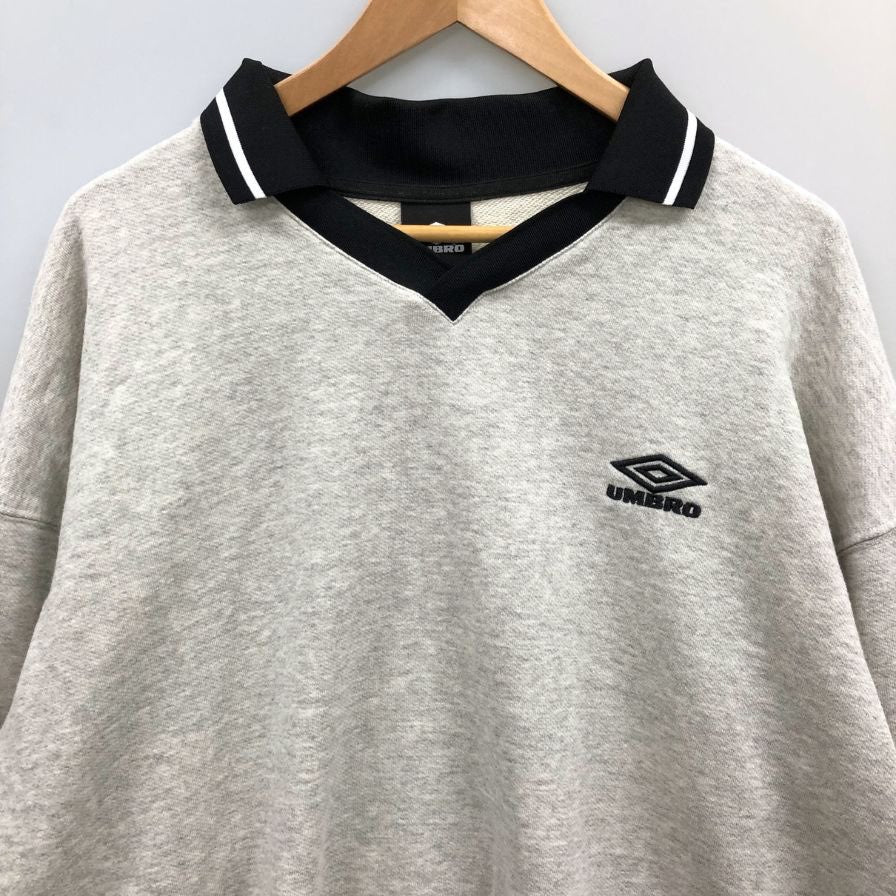 中古◆アンブロ トレーナー 襟付き コットン ロゴ レディース グレー サイズXL UMBRO 【AFB40】