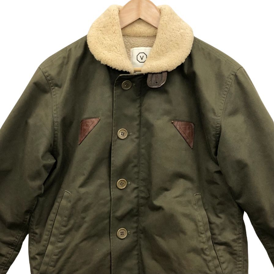 中古◆ヴィズヴィム ビズビム デッキハンドジャケット 襟ムートン 裏地ボア メンズ カーキ サイズM visvim 【AFA4】