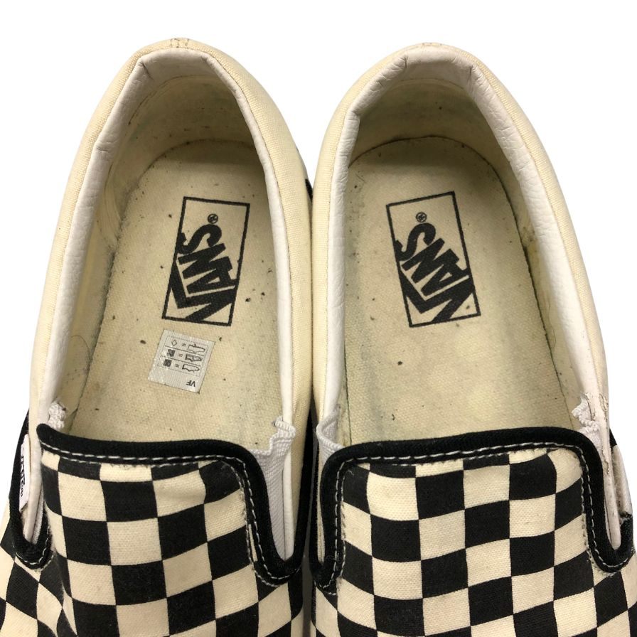 バンズ スリッポン チェッカー ブラック×ホワイト メンズ サイズ28.5 VANS 約28.5cm【AFC41】