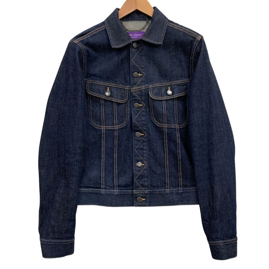 極美品◆ラルフローレン パープルレーベル デニムジャケット メンズ インディゴ サイズS RALPH LAUREN PURPLE LABEL 【AFB16】