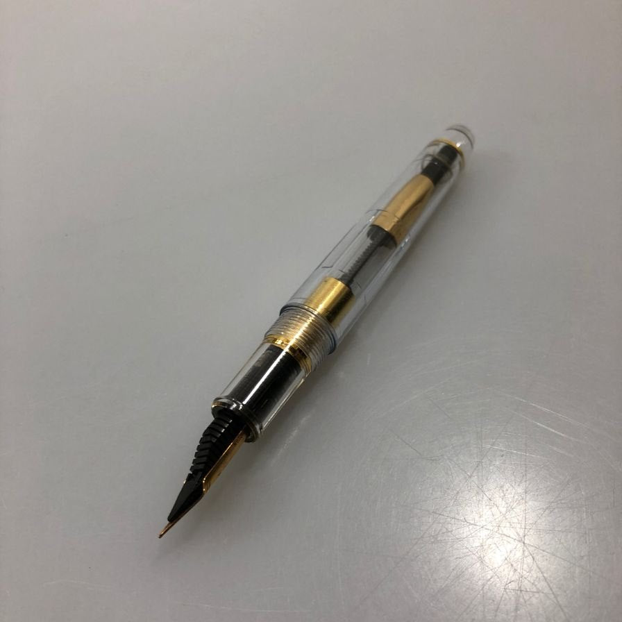 ナガサワ 万年筆 ペン先14K 585 クリア ゴールド NAGASAWA【AFB54】