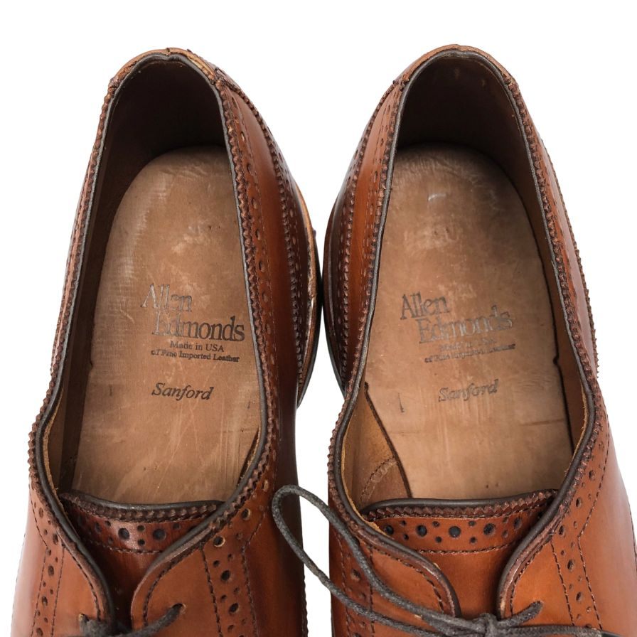 アレンエドモンズ レザーシューズ Sanford パンチドキャップ ブラウン メンズ サイズ11 Allen Edmonds 約29.0cm【AFD2】