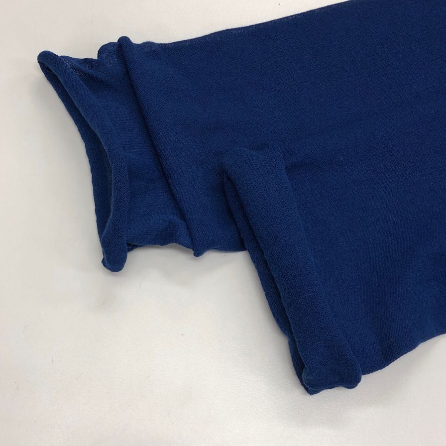 極美品◆イッセイミヤケ セーター ラウンドネック ネイビー サイズ2 レディース IM92KN515 ISSEY MIYAKE 【AFB26】