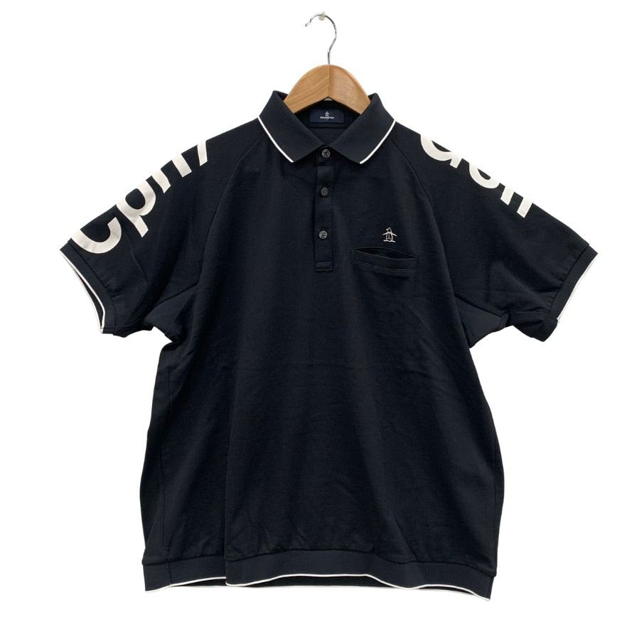 極美品◆マンシングウェア×Cph/Golf 半袖ポロシャツ ドライテック サイズL メンズ ブラック Munsingwear 【AFB24】