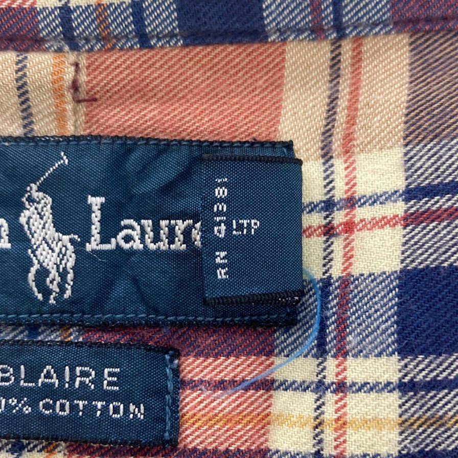 美品◆ラルフローレン ボタンダウンシャツ 90S チェック ブラウン系 メンズ サイズS Polo Ralph Lauren 【AFB9】