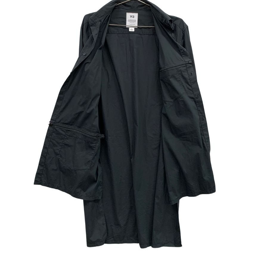 美品◆ワイスリー アディダス クラシックロングシャツ FN3374 コットン ナイロン ブラック系 メンズ サイズS Y-3 adidas 【AFB4】