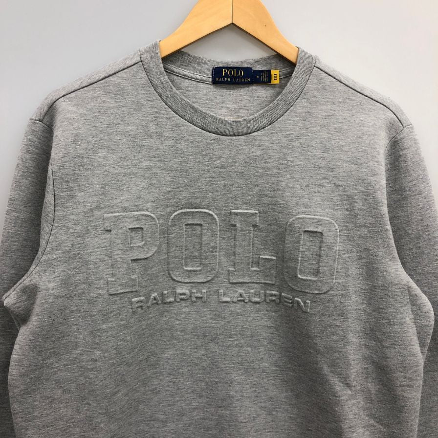 中古◆ポロ ラルフローレン スウェット 3Dロゴ グレー メンズ サイズM POLO RALPH LAUREN 【AFB5】