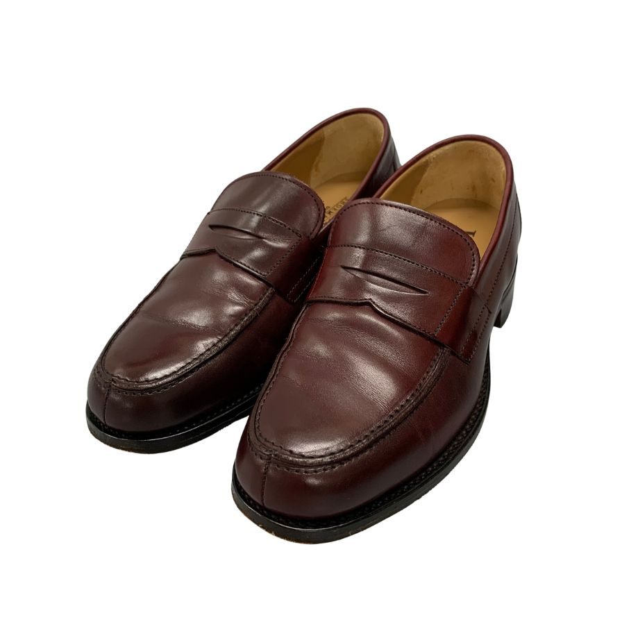 美品◆ローク コインローファー TYNE レザー メンズ サイズ6 ボルドー Loake【AFD1】