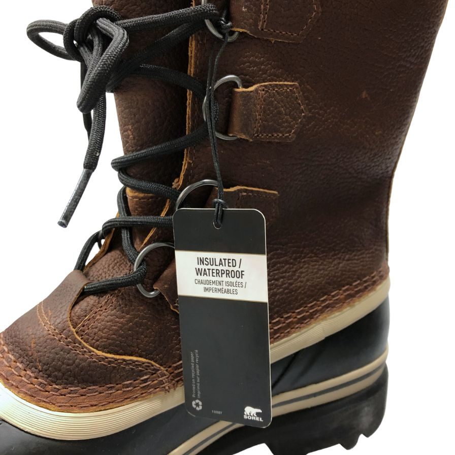 ソレル ブーツ スノーブーツ カリブー レザー サイズ26 ブラウン メンズ SOREL 約26.0cm【AFD1】