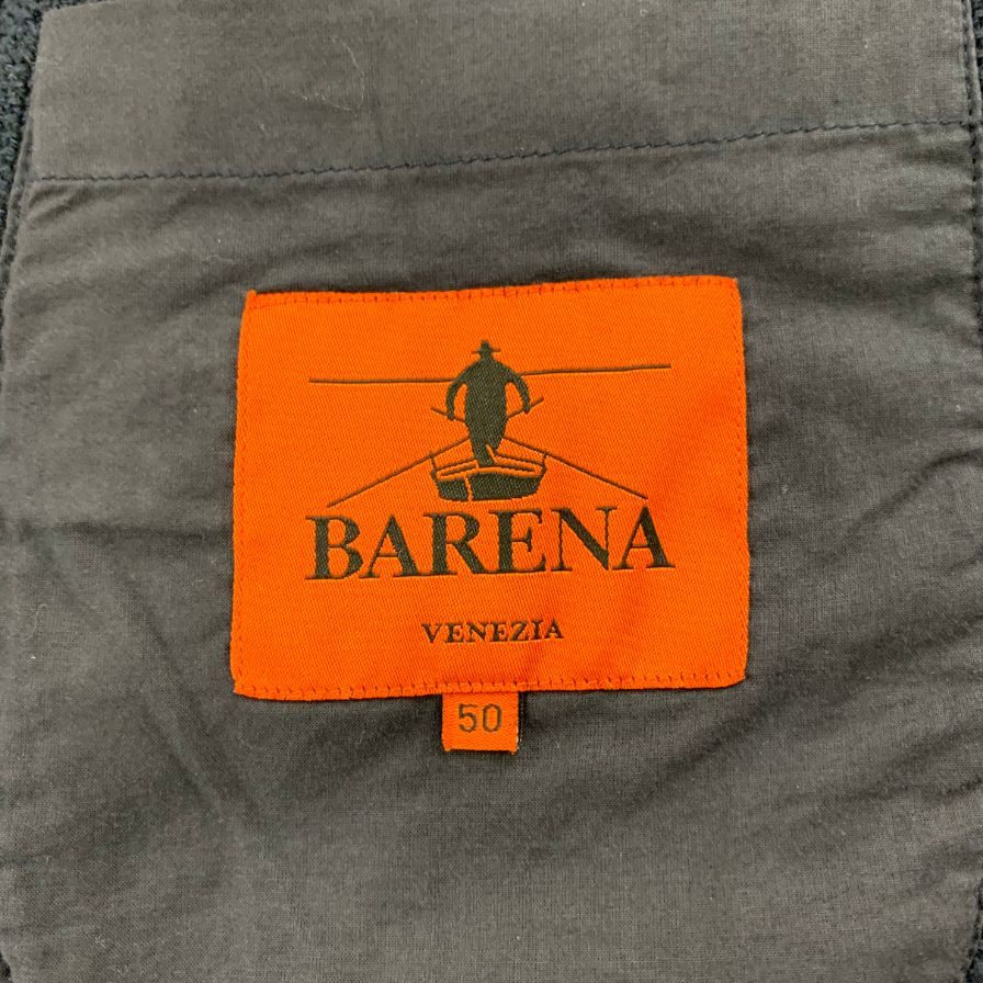 美品◆バレナ テーラードジャケット ニット コットン ネイビー メンズ サイズ50 BARENA 【AFB41】