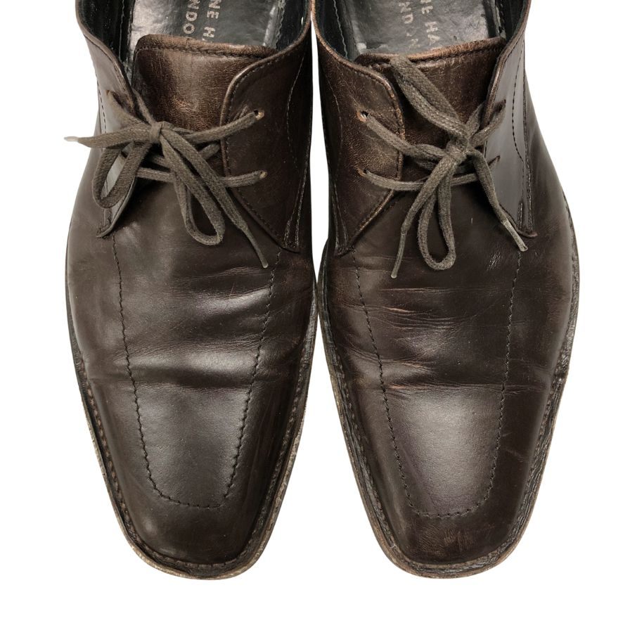 キャサリンハムネット レザーシューズ スクエアトゥ ブラウン メンズ サイズ25.5 KATHARINE HAMNETT LONDON 約25.5cm【AFC28】