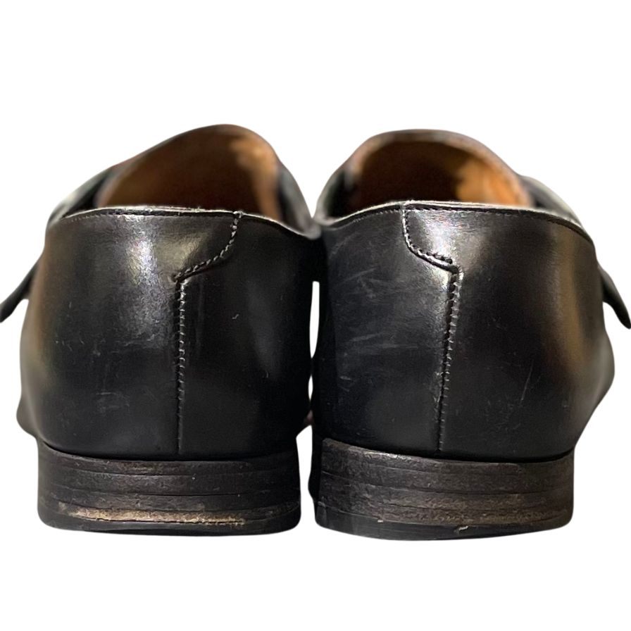 クロケット&ジョーンズ サヴィル シングルモンク ブラック サイズUK7.5E Crockett&Jones ビジネスシューズ 約26.0cm【LA】【中古】