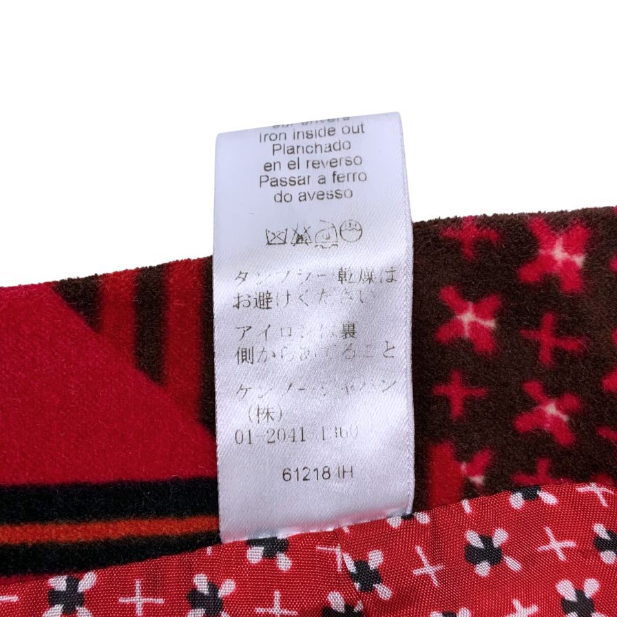 ケンゾー スカート 総柄 コットン ひざ丈 ペチコート レッド レディース サイズ38 KENZO【AFB49】
