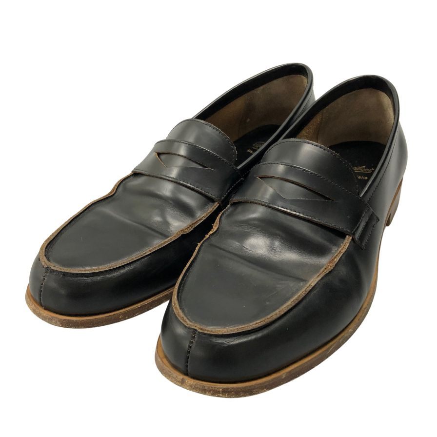 パラブーツ マルサン レザーシューズ コインローファー レザー イタリア製 メンズ ブラック サイズ8 Paraboot MARSAN 約27.0cm【AFC42】