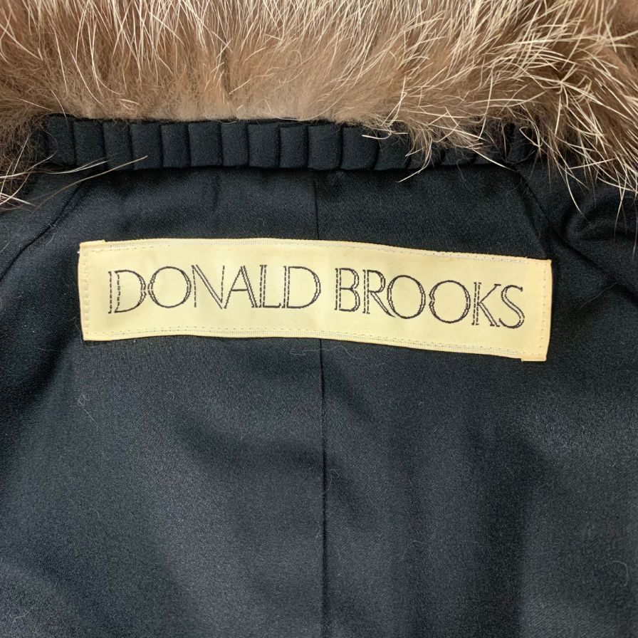 ドナルド ブルックス シルバーフォックス ハーフコート サイズF ブラウン系 レディース DONALD BROOKS