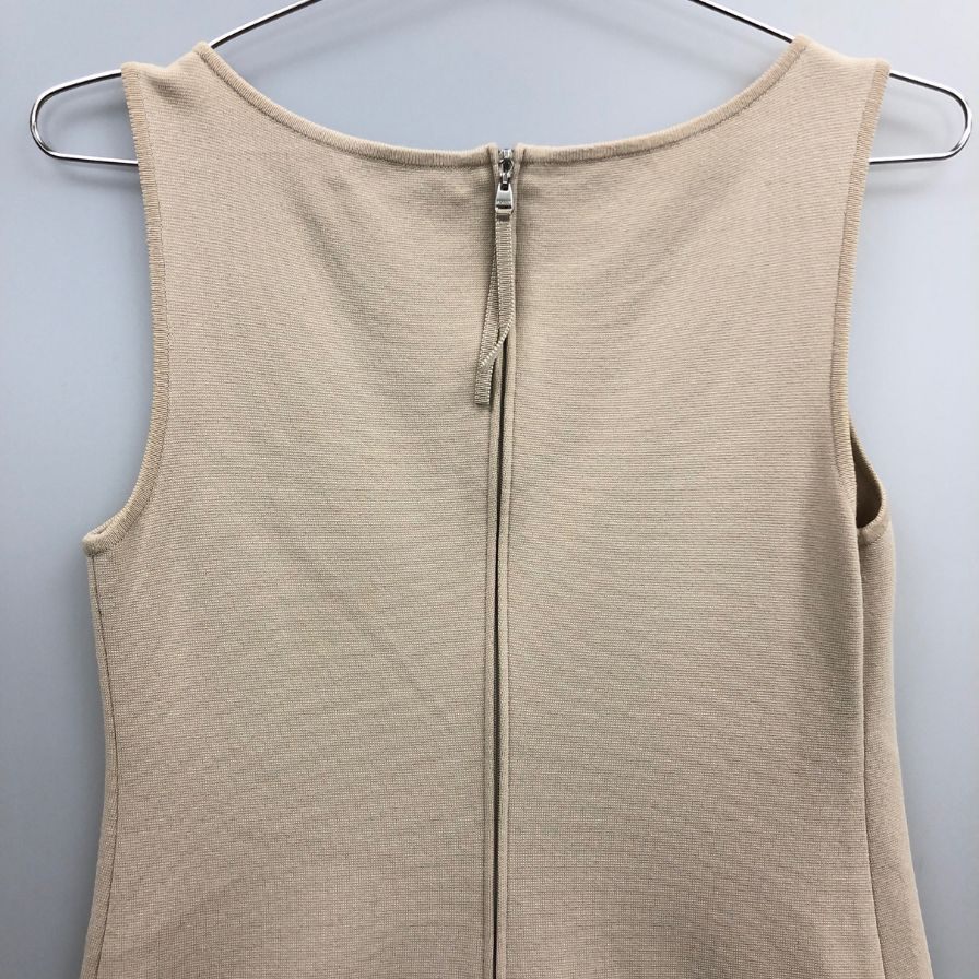中古◆フォクシー ノースリーブワンピース ミラノクラシック 29329 レディース サイズ38 ベージュ FOXEY 【AFB43】