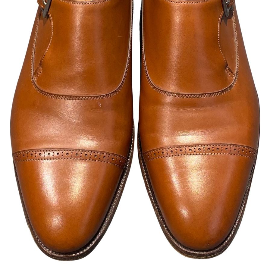 ジョンロブ レザーシューズ バークレー シングルモンク Jスタンプ ブラウン UK7E JOHNLOBB ビジネスシューズ 約25.5cm【LA】【中古】