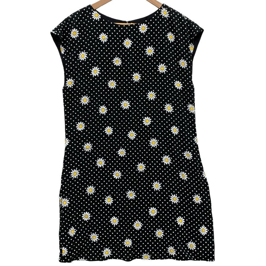 極美品◆サンローラン パリ ノースリーブ ワンピース レーヨン 花柄 2015 レディース サイズ36 ブラック SAINT LAURENT PARIS 【AFB25】